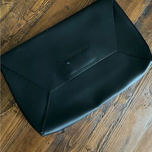 Leather envelope clutch bag